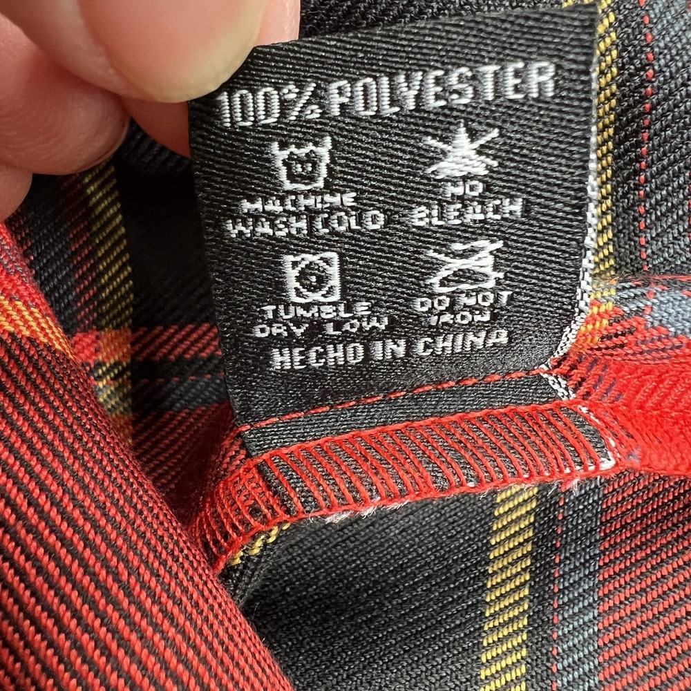 Dixxon DFC Youth‎ Division Caballero Flannel Shirt Red Plaid Boys Sz Med - Picture 12 of 12